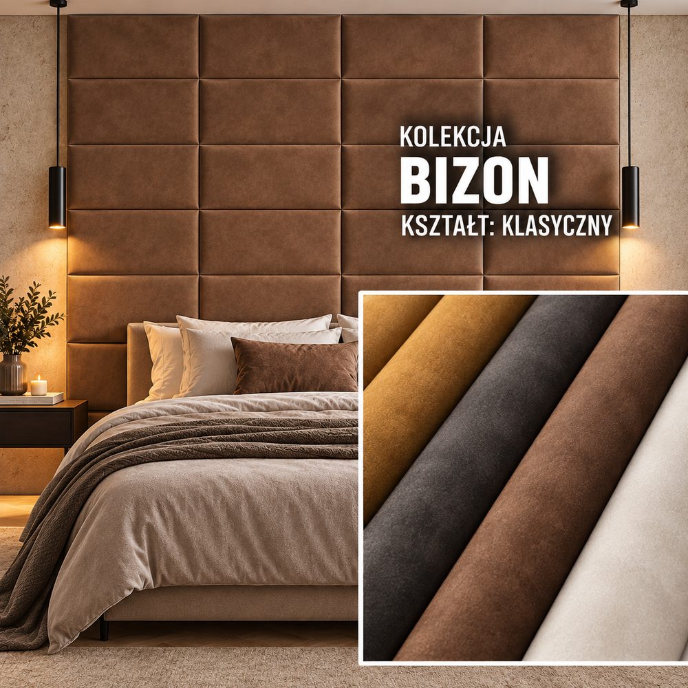 Panel tapicerowany Klasyczny w tkaninie Bizon