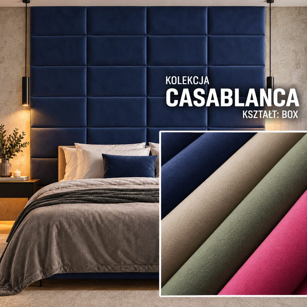 Panel tapicerowany Box w tkaninie Casablanca