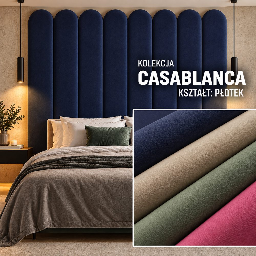 Panel tapicerowany Płotek w tkaninie Casablanca
