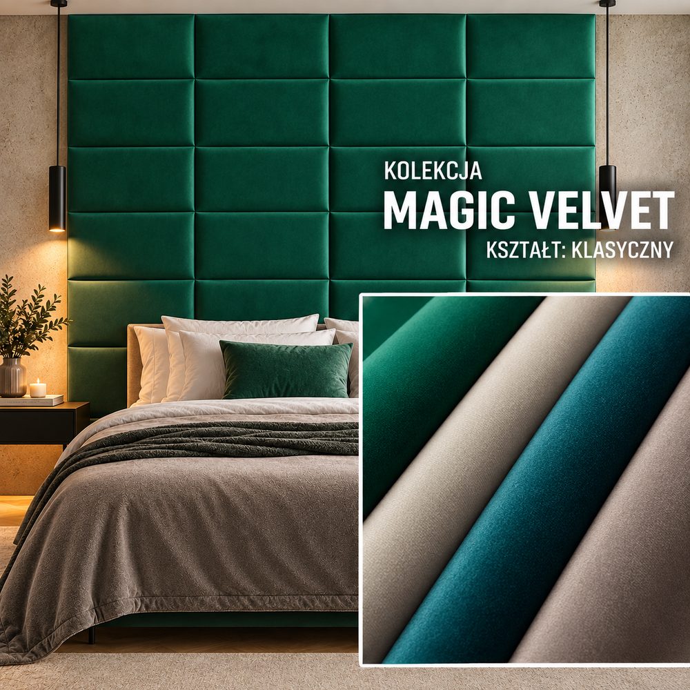 Panel tapicerowany Klasyczny w tkaninie Magic Velvet