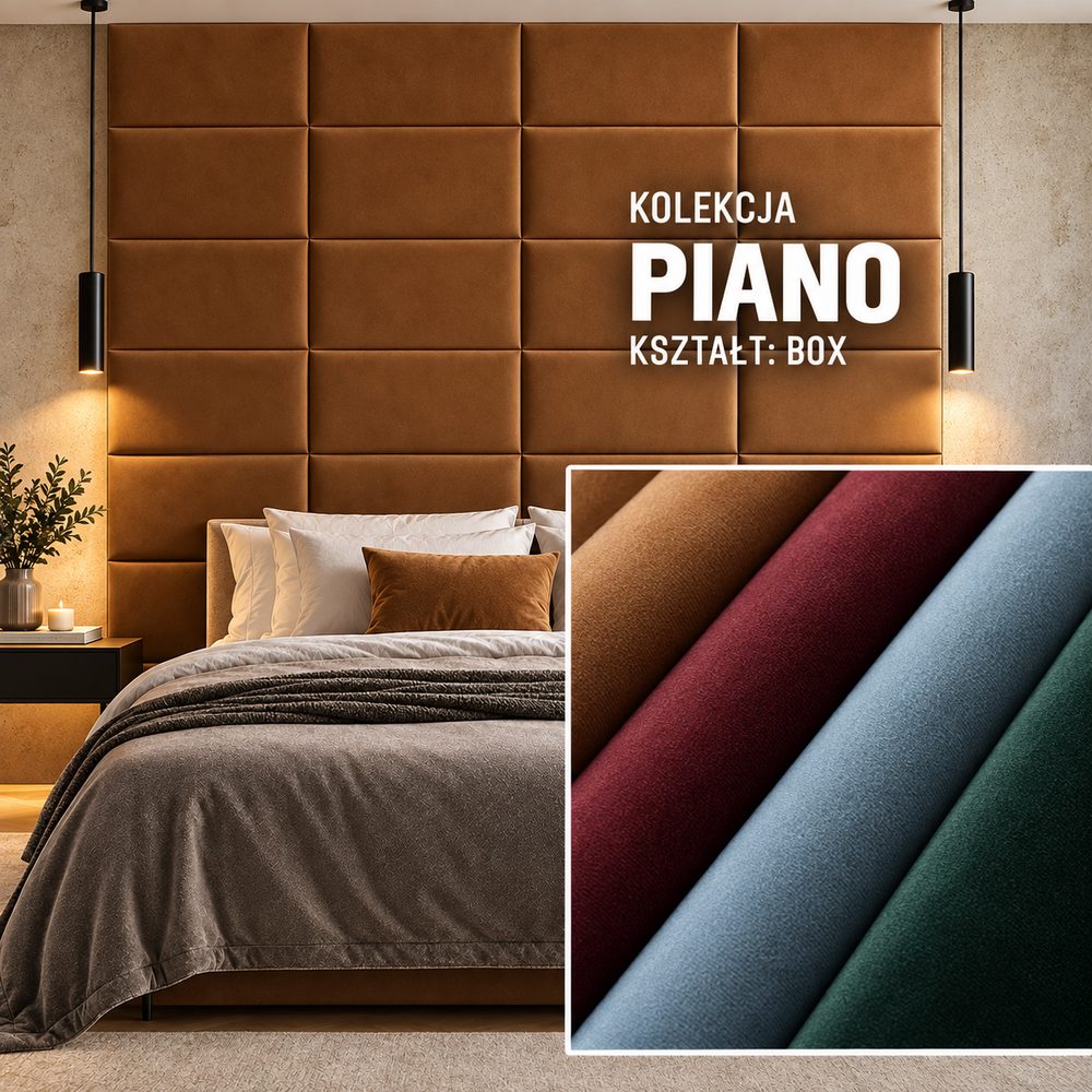 Panel tapicerowany Box w tkaninie Piano