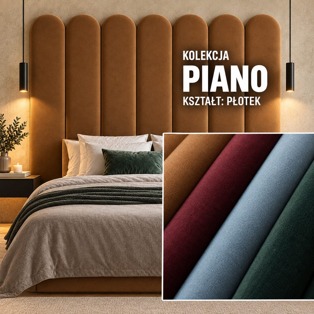 Panel tapicerowany Płotek w tkaninie Piano