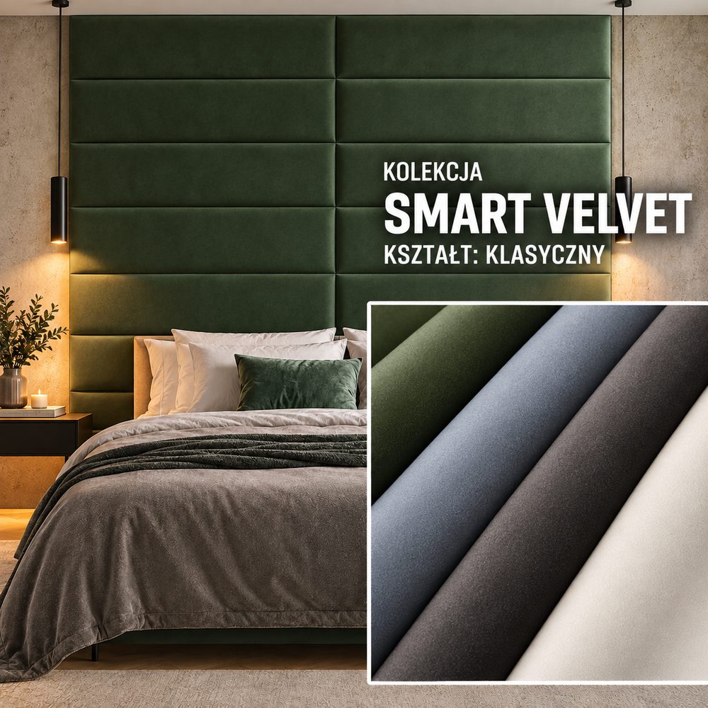 Panel tapicerowany Klasyczny w tkaninie Smart Velvet