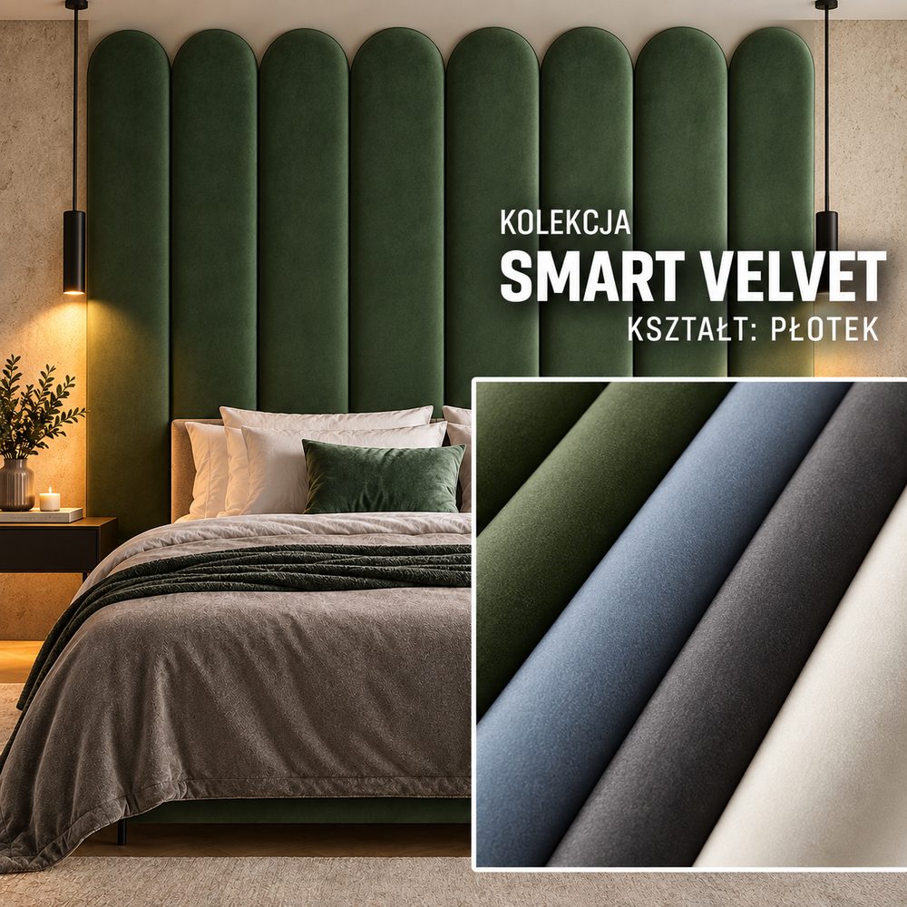 Panel tapicerowany Płotek w tkaninie Smart Velvet