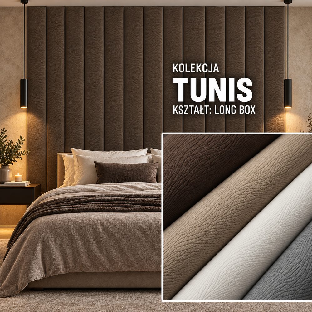 Panel tapicerowany Long Box w tkaninie Tunis