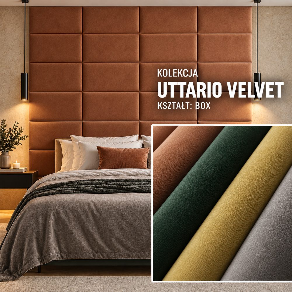 Panel tapicerowany Box w tkaninie Uttario Velvet