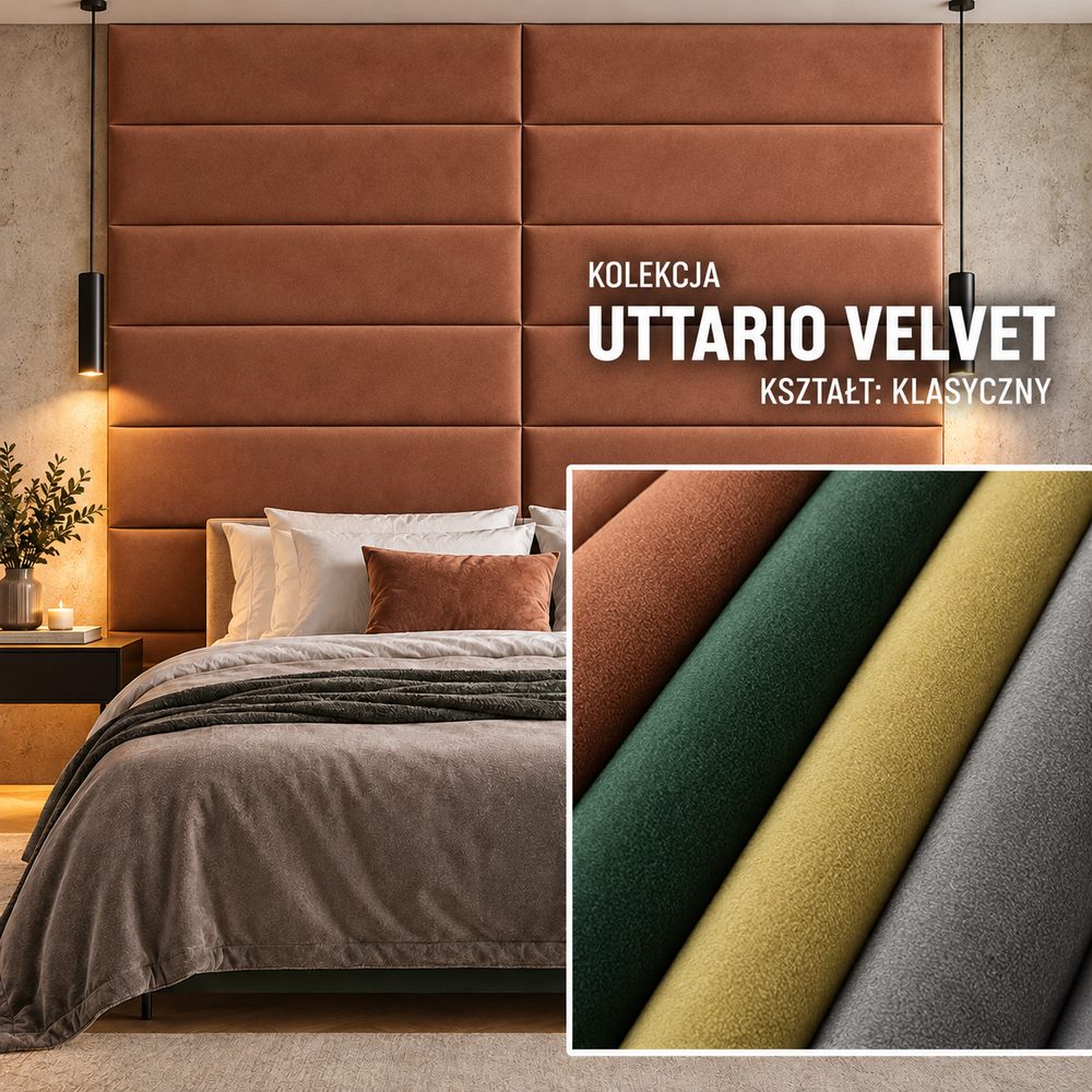 Panel tapicerowany Klasyczny w tkaninie Uttario Velvet