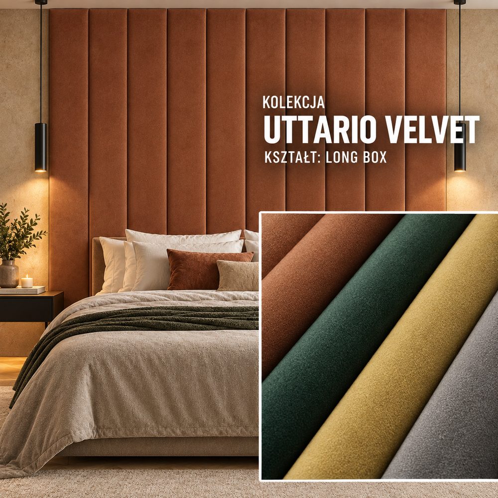Panel tapicerowany Long Box w tkaninie Uttario Velvet