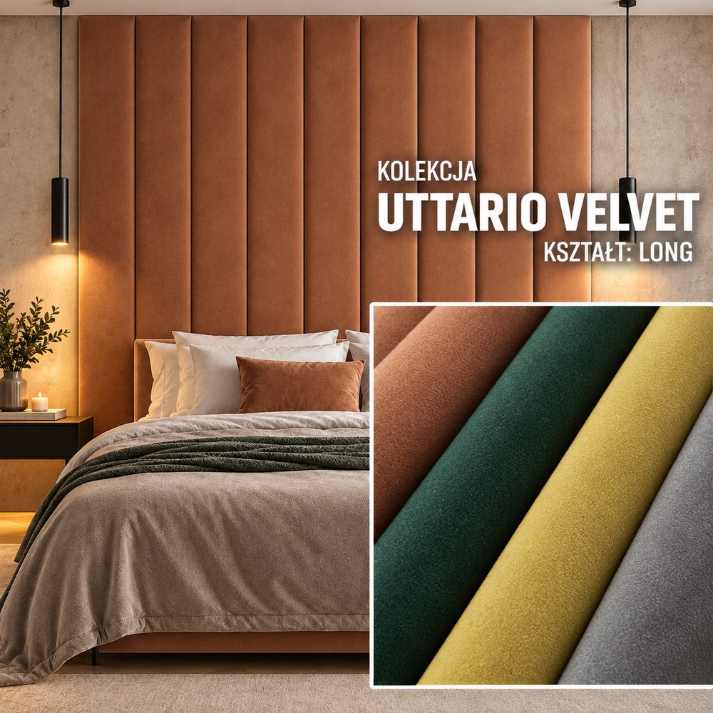 Panel tapicerowany Long w tkaninie Uttario Velvet