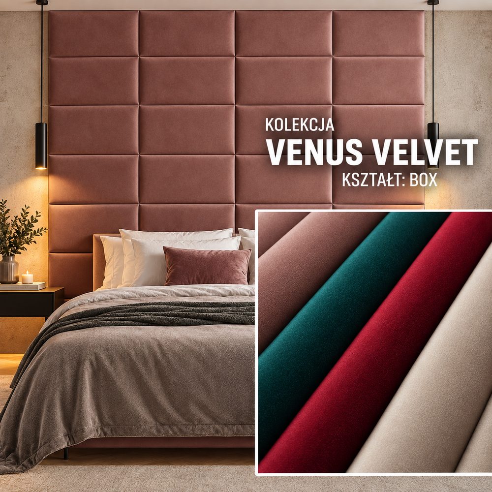 Panel tapicerowany Box w tkaninie Venus Velvet